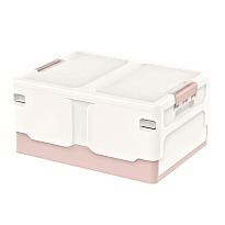 Ящик пластиковый складной белый, дно розовое, 480х360х240 мм в Георгиевске