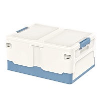 Ящик пластиковый складной белый, дно синее, 480х360х240 мм в Георгиевске Ящик пластиковый складной белый, дно синее, 480х360х240 мм в Георгиевске