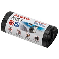 Мешки для мусора 20 л, черные, в рулоне 30 шт., ПНД, 8 мкм, 500х450 мм, LAIMA, 601376 в Георгиевске