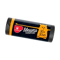 Мешки для мусора 30 л, черные, в рулоне 30 шт., ПНД, 7 мкм, 560х480 мм, Comfort, М0291 (МН 30-30ч) в Георгиевске Мешки для мусора 30 л, черные, в рулоне 30 шт., ПНД, 7 мкм, 560х480 мм, Comfort, М0291 (МН 30-30ч) в Георгиевске