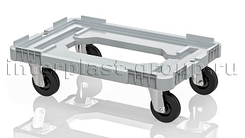 Тележка пластиковая с отверстием без тормозов серая в Георгиевске