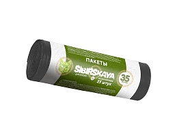 Мешки для мусора 30 л, черные, в рулоне 25 шт., ПНД, 7 мкм, 580х480 мм, SIBIRSKAYA, 101-003 S в Георгиевске