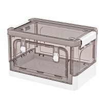 Ящик пластиковый складной прозрачный коричневый, дно белое, 360х235х230 мм, с колесиками в Георгиевске Ящик пластиковый складной прозрачный коричневый, дно белое, 360х235х230 мм, с колесиками в Георгиевске