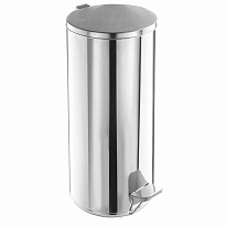 Урна для мусора с педалью, усиленное, Титан, 50 л, кольцо под мешок, нержавеющая сталь, хром в Георгиевске