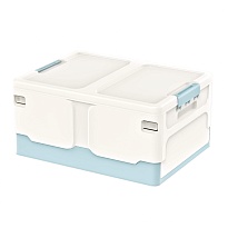 Ящик пластиковый складной белый, дно голубое, 480х360х240 мм в Георгиевске