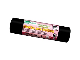Мешки для мусора 180 л, ароматизированные, черные, в рулоне 10 шт., ПВД, 50 мкм, 1100х930 мм, EXTRA black, 18008301 в Георгиевске Мешки для мусора 180 л, ароматизированные, черные, в рулоне 10 шт., ПВД, 50 мкм, 1100х930 мм, EXTRA black, 18008301 в Георгиевске