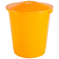 Мусорный бак с крышкой 70 л желтый 70 желтый в Георгиевске