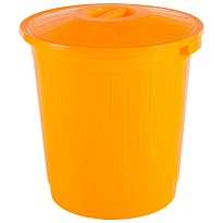 Мусорный бак с крышкой 80 л желтый 80 желтый в Георгиевске