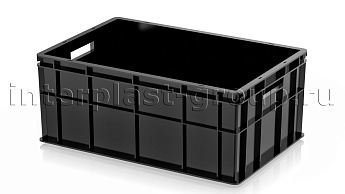 Ящик для молока, мяса, овощей и фруктов сплошной усиленный черный в Георгиевске