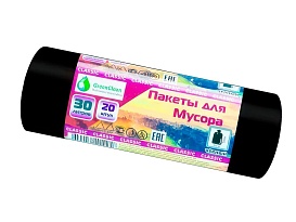 Мешки для мусора 30 л, черные, в рулоне 20 шт., ПНД, 7 мкм, 600х500 мм, MIRPACK Classik, 302040 в Георгиевске