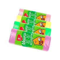 Мешки для мусора 30 л, ассорти, в рулоне 30 шт., ПНД, 5 мкм, 560х480 мм, Эконом, МЭ8716 в Георгиевске