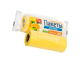 Мешки для мусора 35 л, ароматизированные, желтые, в рулоне 20 шт., ПНД, 12 мкм, 560х530 мм, GRIFON Цитрусовый Микс, 100-033 в Георгиевске