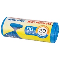 Мешки для мусора 90 л, синие, в рулоне 20 шт., ПНД, 14 мкм, 900х700 мм, LAIMA ULTRA, 607693 в Георгиевске