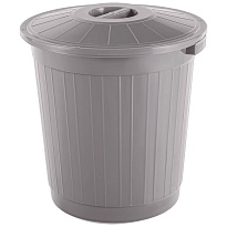 Мусорный бак с крышкой 70 л серый 70 серый в Георгиевске