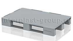 Поддон пластиковый сплошной (усилен 1 трубой) 1200х800х150 с бортиками серый