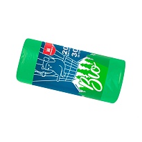 Мешки для мусора 20 л, биоразлагаемые, зеленые, в рулоне 30 шт., ПНД, 8 мкм, 500х400 мм, БИО, МБ2097 (МНБ 20-30ж) в Георгиевске