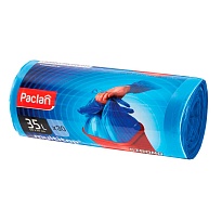 Мешки для мусора 35 л, с ушками, синие, в рулоне 30 шт., ПНД, 10,5 мкм, 640х500 мм, PACLAN Multitop, 600819 в Георгиевске