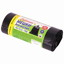Мешки для мусора 30 л, черные, в рулоне 30 шт., ПНД, 7 мкм, 550х480 мм, Любаша, 608089 в Георгиевске