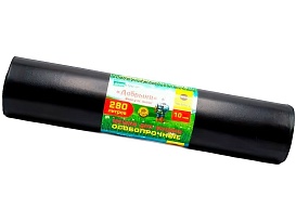 Мешки для мусора 280 л, ароматизированные, черные, в рулоне 10 шт., ПВД 110 мкм, 1400х930 мм, Добрыня, Dob28010black в Георгиевске