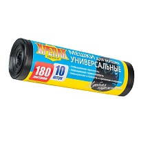 Мешки для мусора 180 л, черные, в рулоне 10 шт., ПНД, 20 мкм, 1150х800 мм, Крепак, 4607075710481 в Георгиевске Мешки для мусора 180 л, черные, в рулоне 10 шт., ПНД, 20 мкм, 1150х800 мм, Крепак, 4607075710481 в Георгиевске