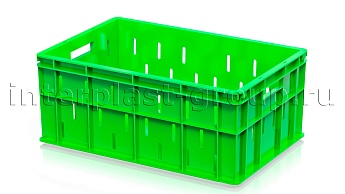 Ящик для молока, мяса, овощей и фруктов малая перфорация дно сплошное светло-зеленый в Георгиевске