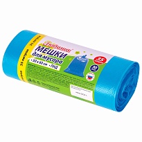 Мешки для мусора 35 л, синие, в рулоне 30 шт., ПНД, 10 мкм, 600х500 мм, Любаша, 608091 в Георгиевске