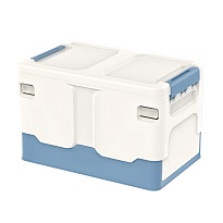 Ящик пластиковый складной белый, дно синее, 370х240х240 мм в Георгиевске