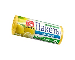 Мешки для мусора 30 л, ароматизированные, Лимон, желтые, в рулоне 20 шт., ПНД, 9 мкм, 560х530 мм, GRIFON Aroma, 101-020 Li в Георгиевске Мешки для мусора 30 л, ароматизированные, Лимон, желтые, в рулоне 20 шт., ПНД, 9 мкм, 560х530 мм, GRIFON Aroma, 101-020 Li в Георгиевске