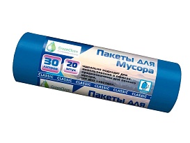 Мешки для мусора 30 л, синие, в рулоне 20 шт., ПНД, 7 мкм, 600х500 мм, MIRPACK Classik, 302041 в Георгиевске Мешки для мусора 30 л, синие, в рулоне 20 шт., ПНД, 7 мкм, 600х500 мм, MIRPACK Classik, 302041 в Георгиевске