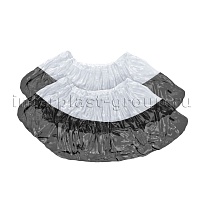 Бахилы бело-черные 1000 шт (500 пар), 48 мкм, двойная подошва, с одной резинкой, Эконом+ в Георгиевске