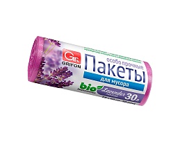 Мешки для мусора 30 л, ароматизированные, Лаванда, сиреневые, в рулоне 20 шт., ПНД, 9 мкм, 560х530 мм, GRIFON Aroma, 101-020 La в Георгиевске