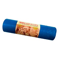 Мешки для мусора 100 л, с завязками, синие, в рулоне 10 шт., ПВД, 40 мкм, 840х670 мм, Концепция Быта Vitalux, 604933 в Георгиевске